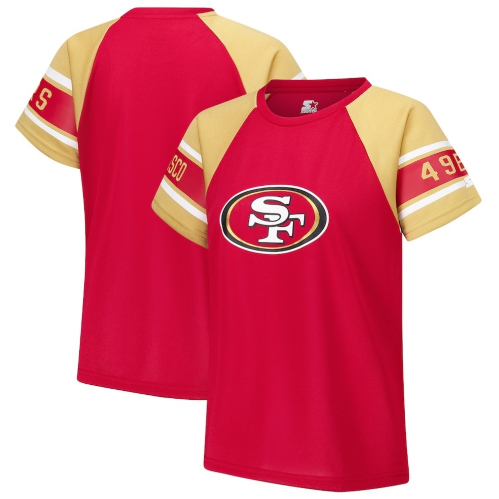 San Francisco 49ers Starter Women's 1st Rounder Color Block Raglan Top - Picture 3 of 4
